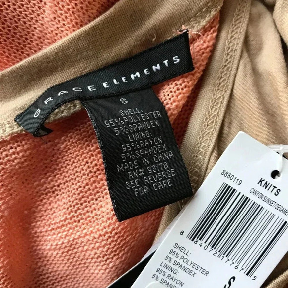 GRACE ELEMENTS Orange/Tan Layered Look Knit Top NWT Small - Picture 8 of 12